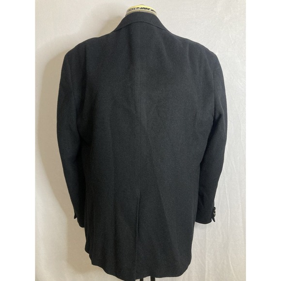 Hunt Valley Mens Sport Coat Blazer Suit Jacket 46R 50" Black Camel Hair Wool USA - Picture 7 of 13